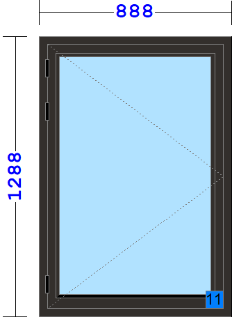 Sidehengsla 888x1288mm (Venstre hengsla)